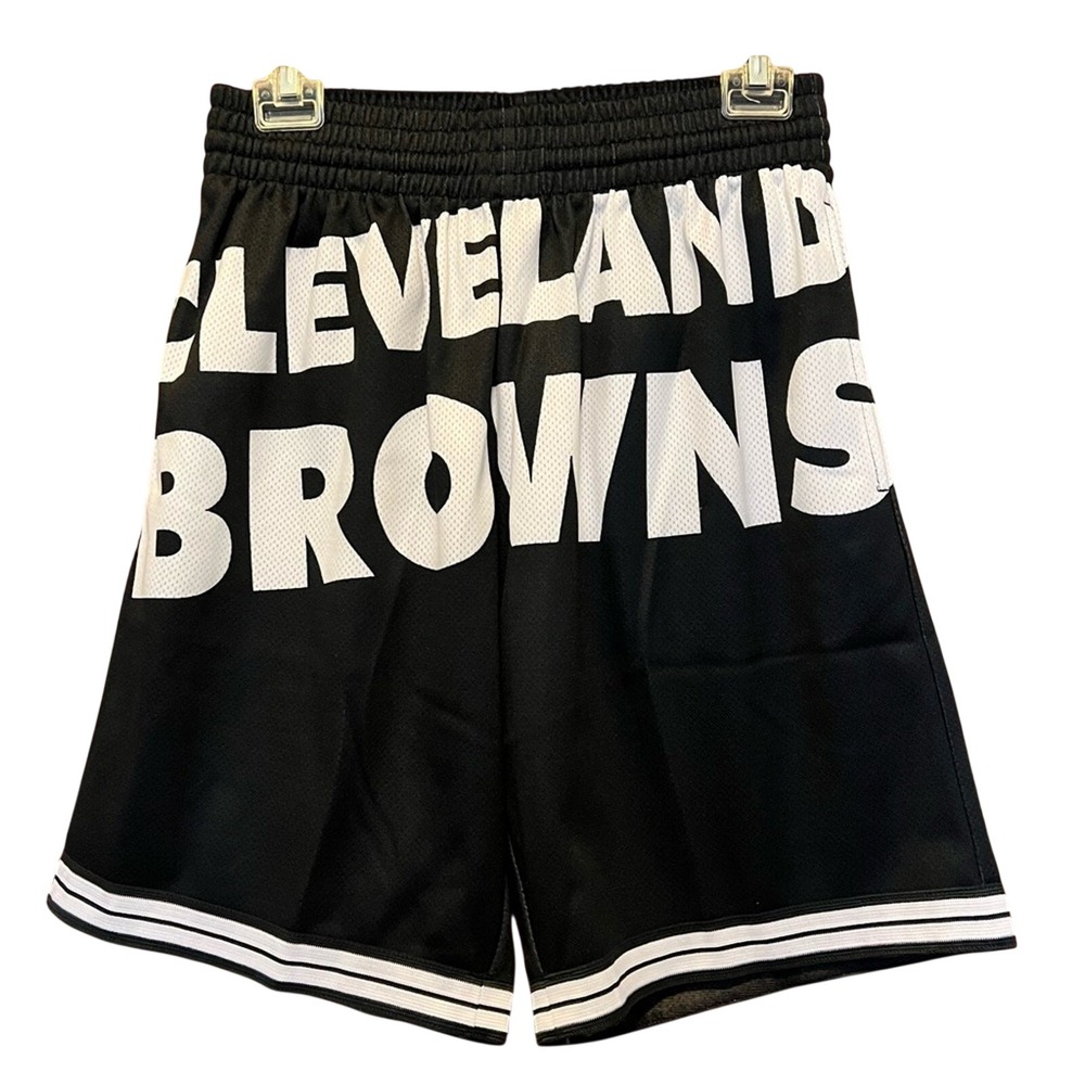 NWT Mitchell & Ness Cleveland Browns‎ Shorts Mens Small Black Big Face 3.0 Mesh